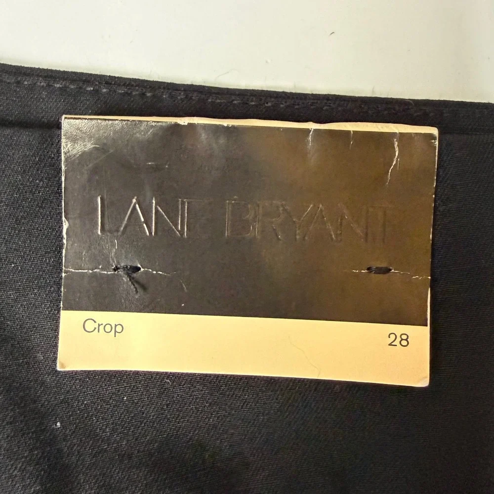 Lane Bryant Crop‎ Pants Women 28 Black Stretch Professional Workwear Slits NWT